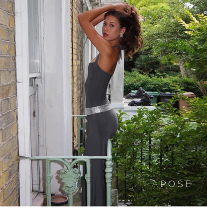 Eleanor Sequin Halter Maxi Dress