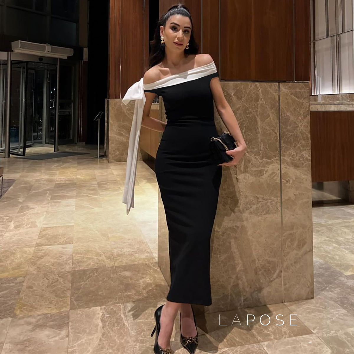 Elyanna Off Shoulder Bow Maxi Dress