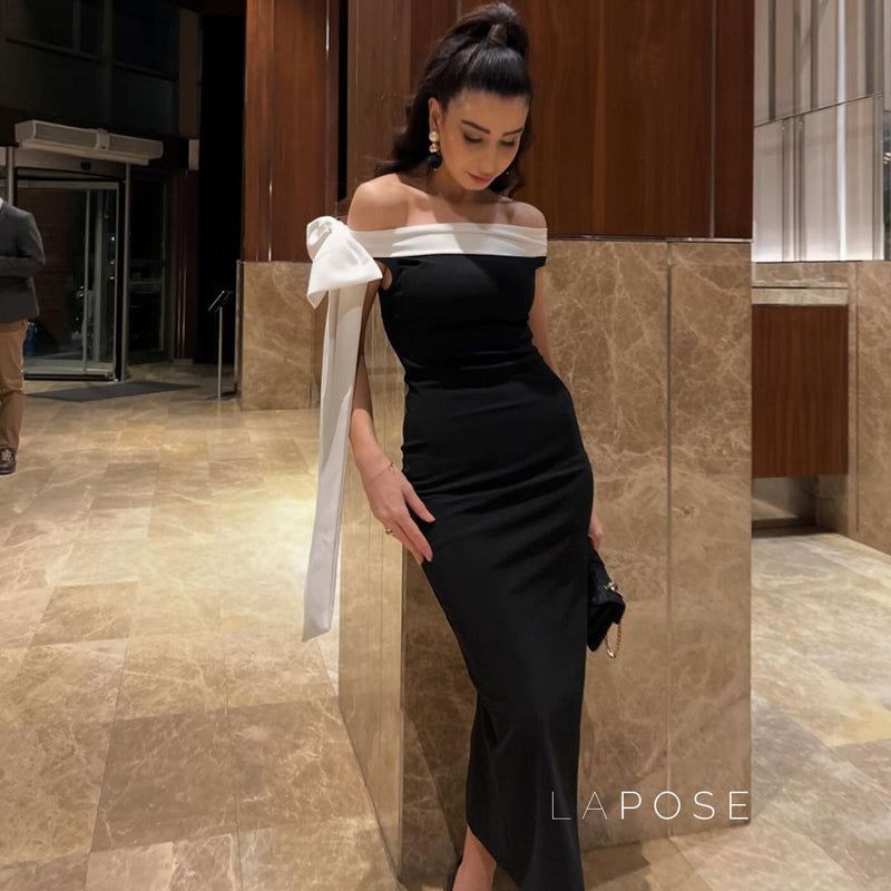 Elyanna Off Shoulder Bow Maxi Dress