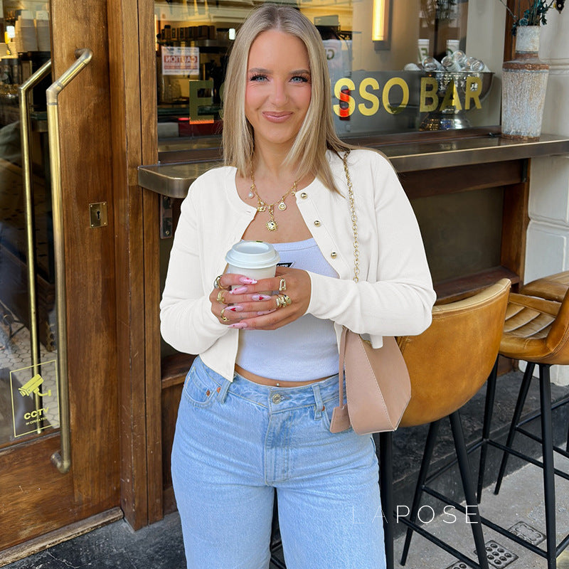 Fatimah Ribbed Button-up Cardigan