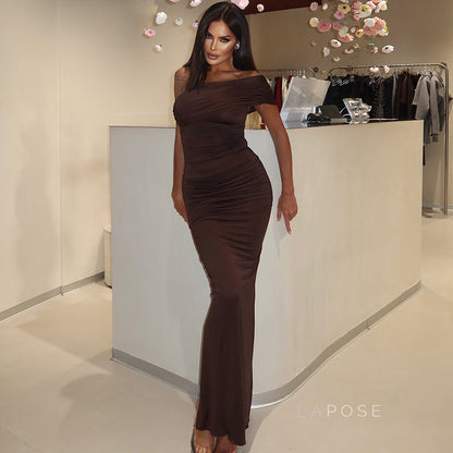 Hayat One-shoulder Ruched Maxi Dress