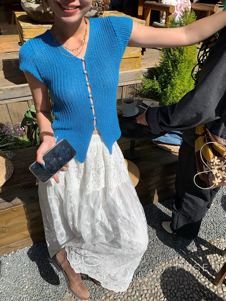 Indie Cut-out Knit Cardigan