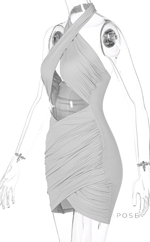 Jayani Halter Cut-out Mini Dress