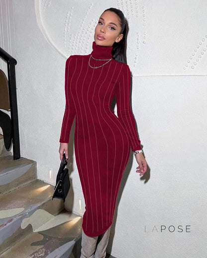 Joslynn High Neck Rhinestone Midi Dress