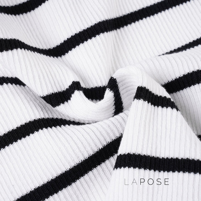 Joyanna Striped Cropped Knit Cardigan