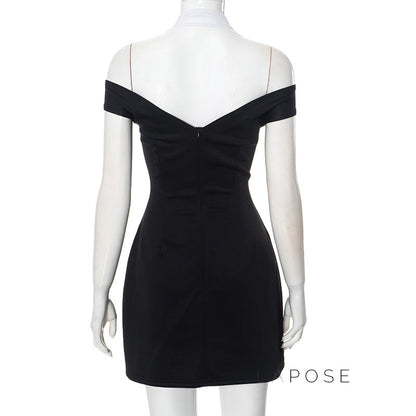 Kalilah Halter Contrast Mini Dress