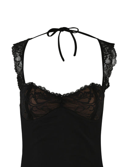 Kamiyah Lace Open Back Mini Dress