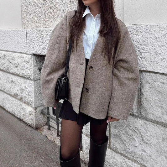 Katy Brushed Double-breasted Coat