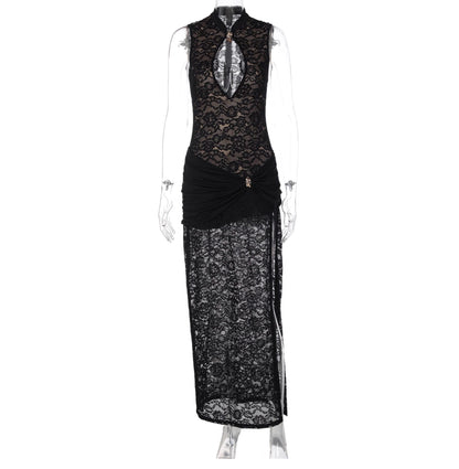 Lace Slit Maxi Dress