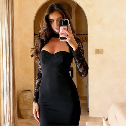 Lace Slit Maxi Dress