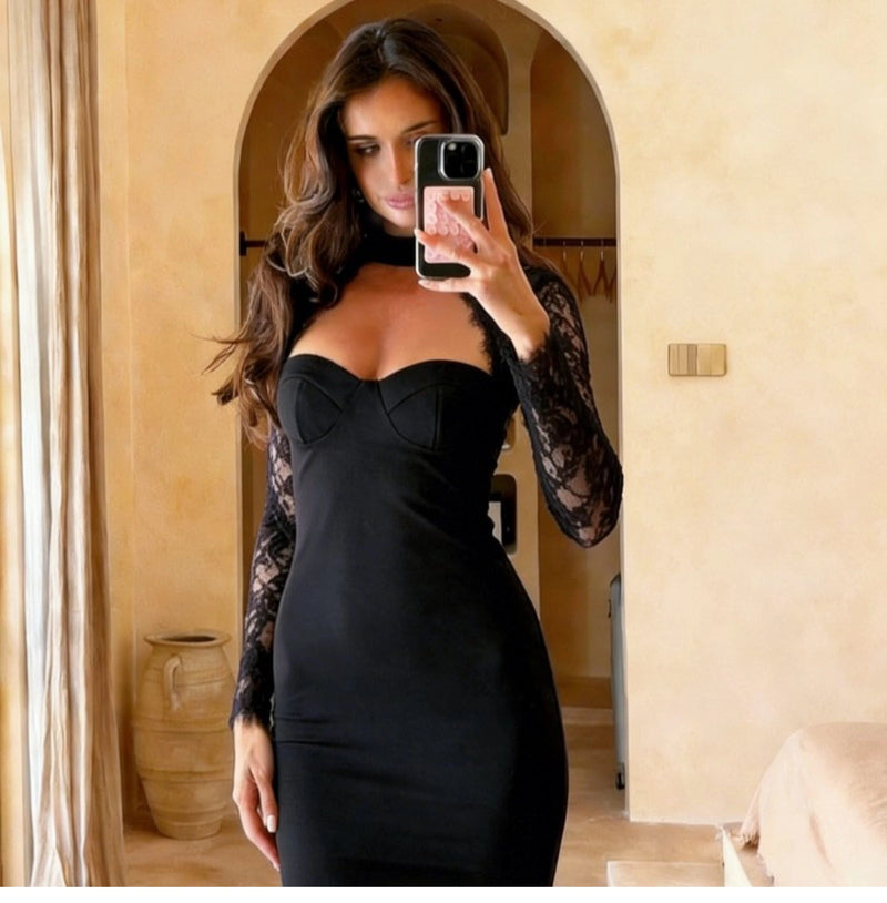 Lace Slit Maxi Dress