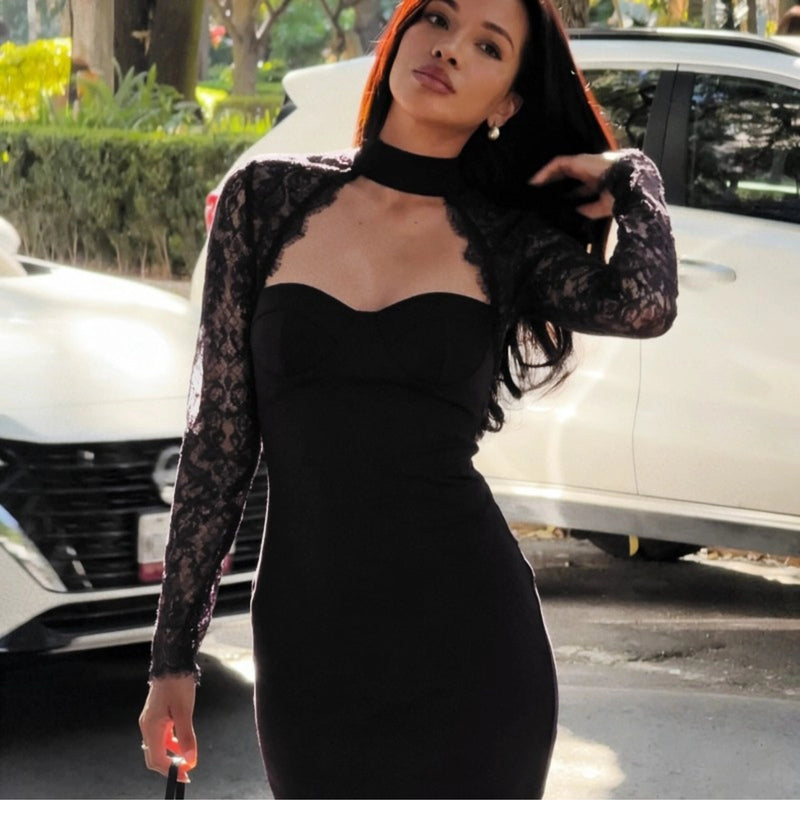 Lace Slit Maxi Dress