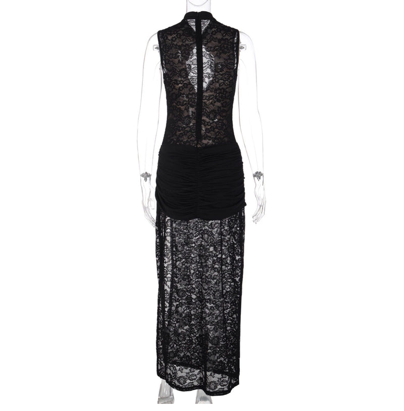 Lace Slit Maxi Dress