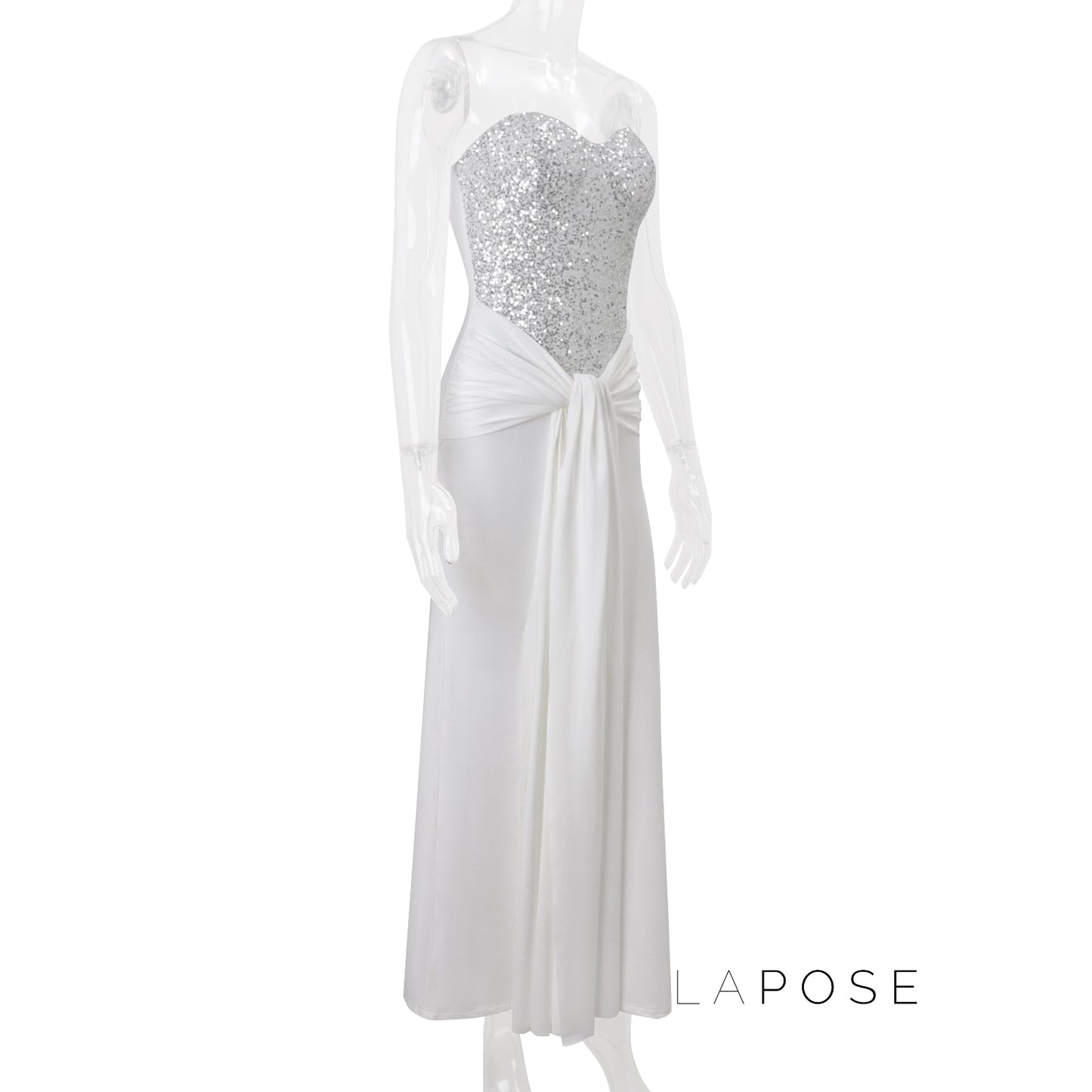 Lemon Strapless Sequin Maxi Dress