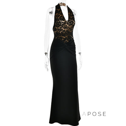 Leyla Ruched Halter Midi Dress