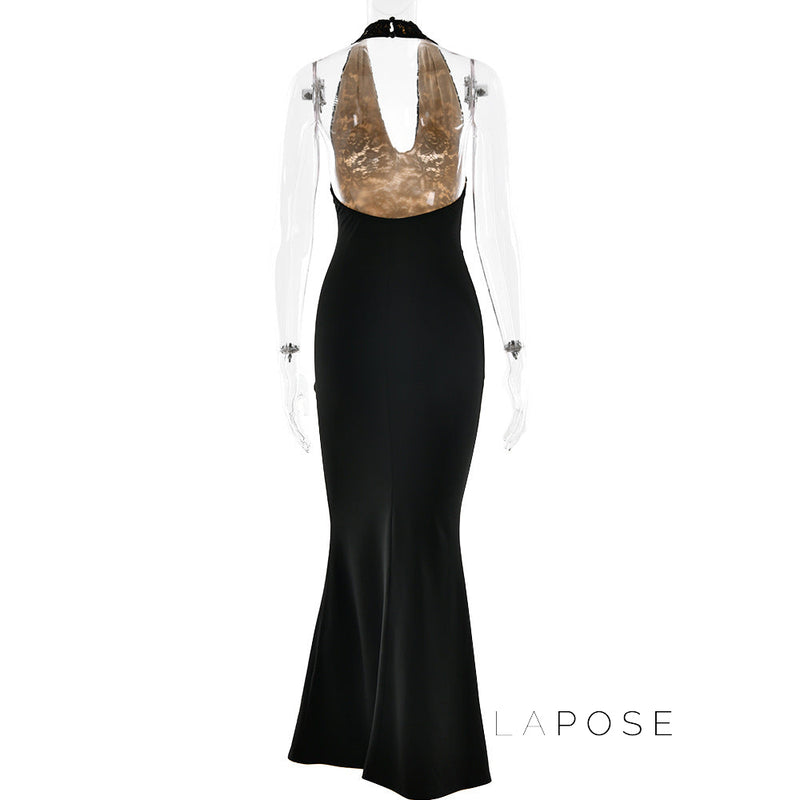 Leyla Ruched Halter Midi Dress