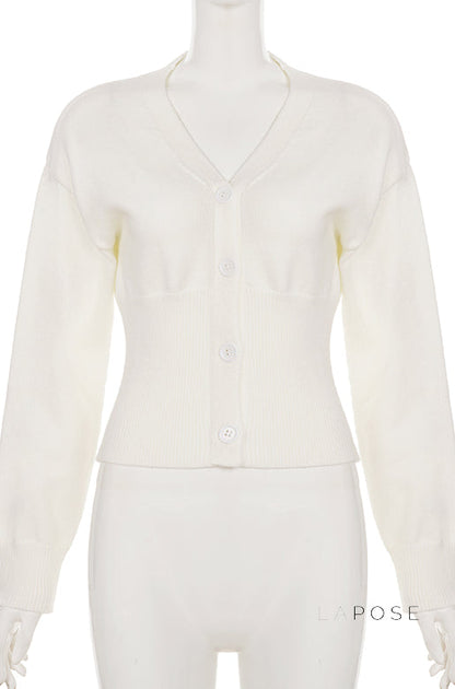Micah Cropped Button-up Cardigan