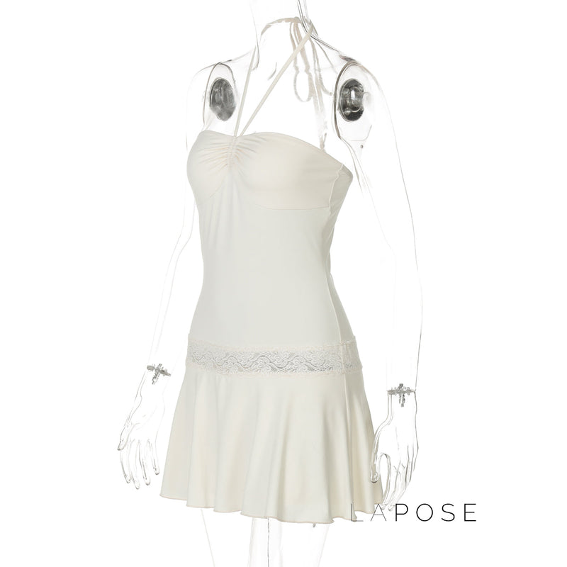 Mulan Lace Halter Mini Dress