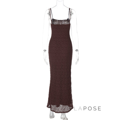 Philomena Lace Mesh Maxi Dress