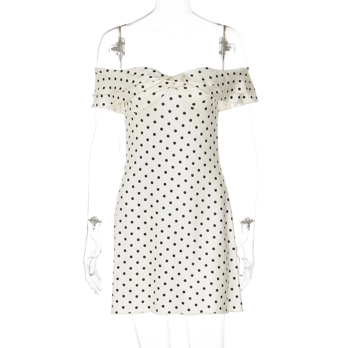 Polka Dot Off-shoulder Mini Dress