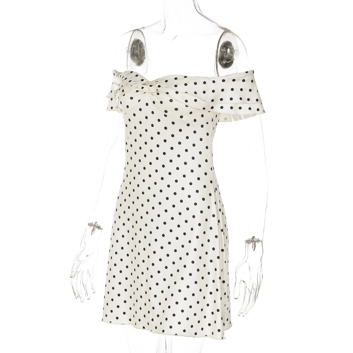 Polka Dot Off-shoulder Mini Dress