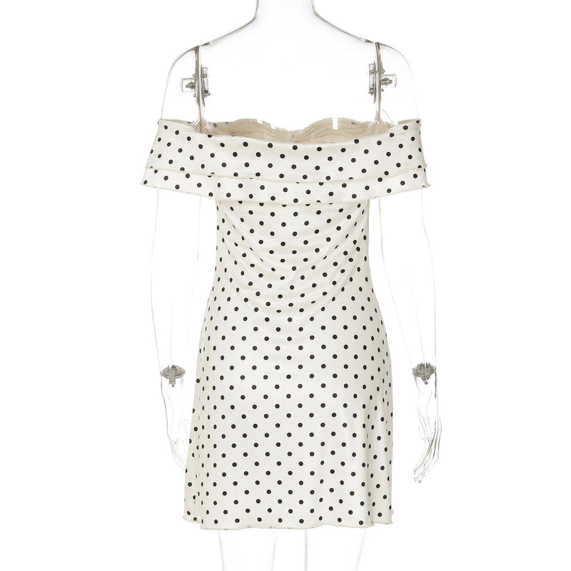 Polka Dot Off-shoulder Mini Dress