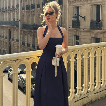 Reaghan Halter Backless Maxi Dress