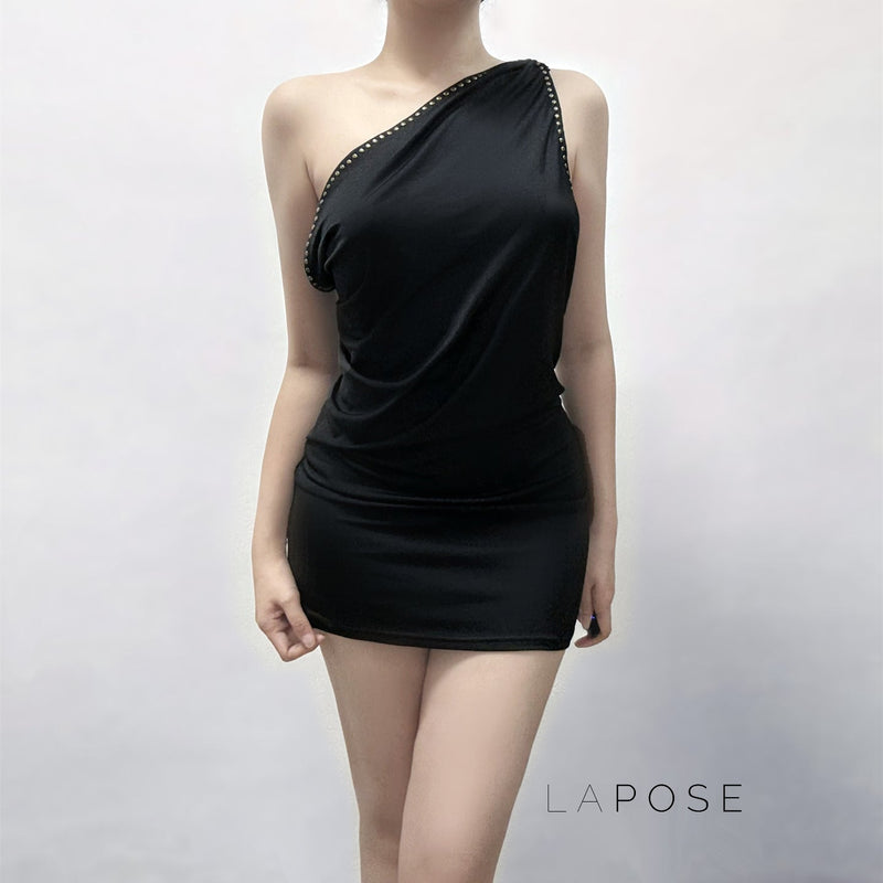 Serina Studded Halter Mini Dress