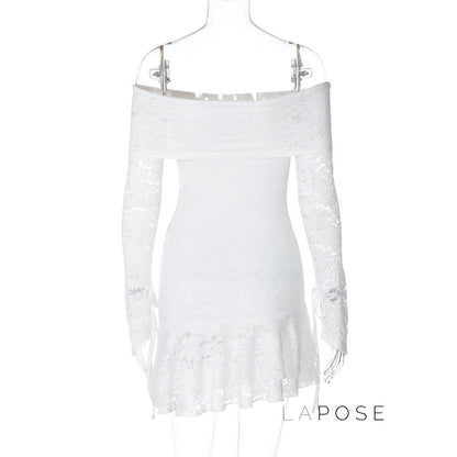 Varnika Off Shoulder Lace Mini Dress