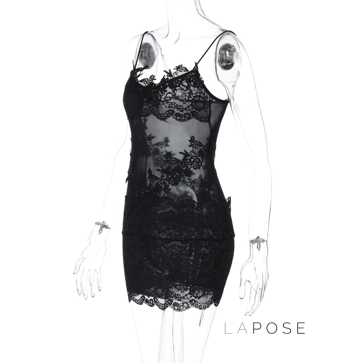 Whitleigh Lace Mesh Mini Dress