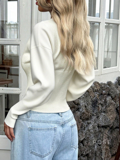 Yanelis V-neck Knit Cardigan