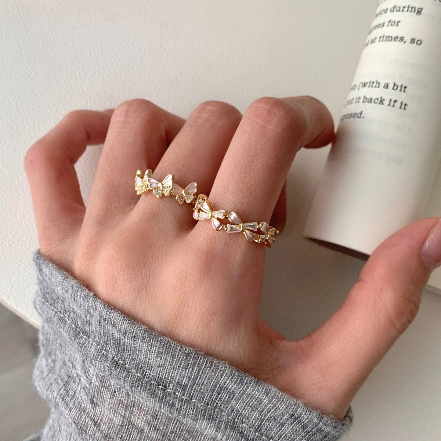 Lavender Bow Ring