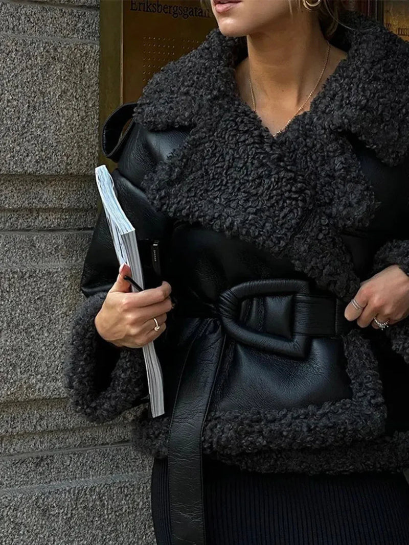 Leopard Faux Mink Fur Winter Overcoat