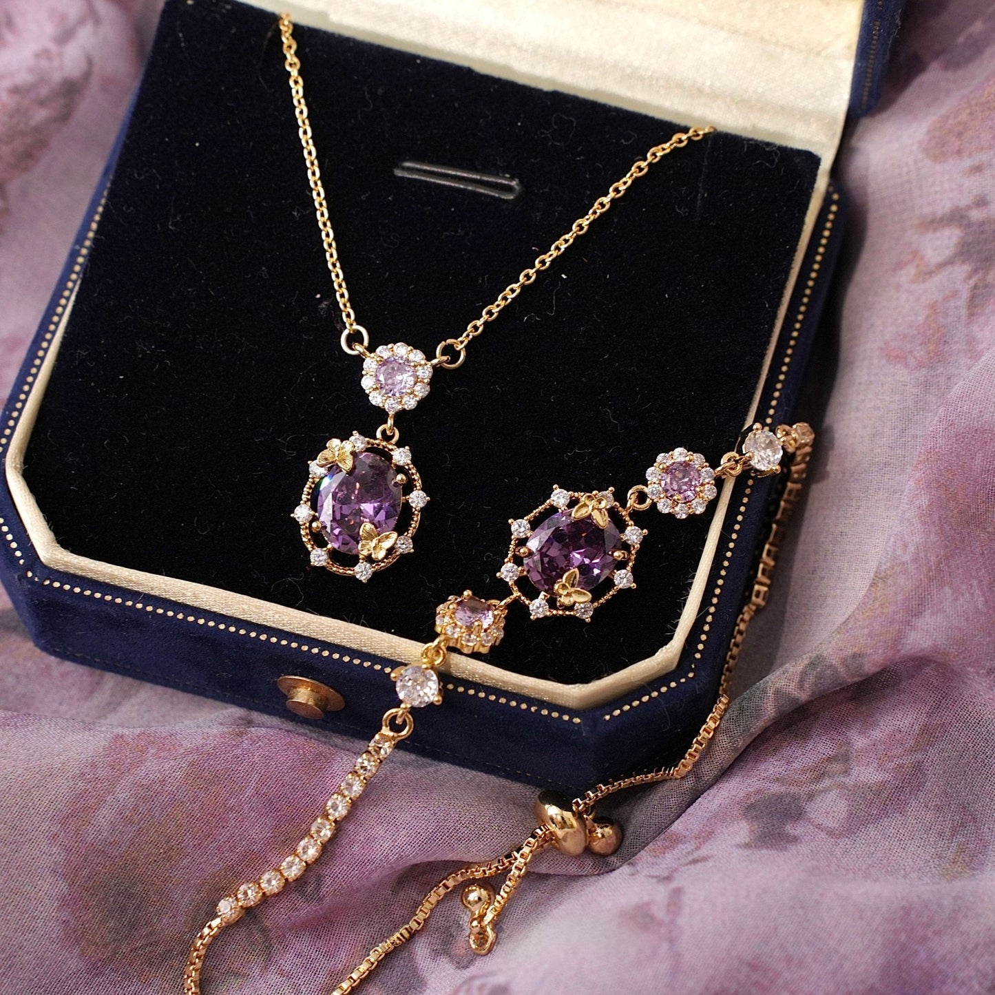 Lilac Butterfly Bracelet