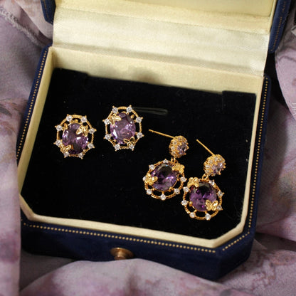 Lilac Butterfly Drop Earrings