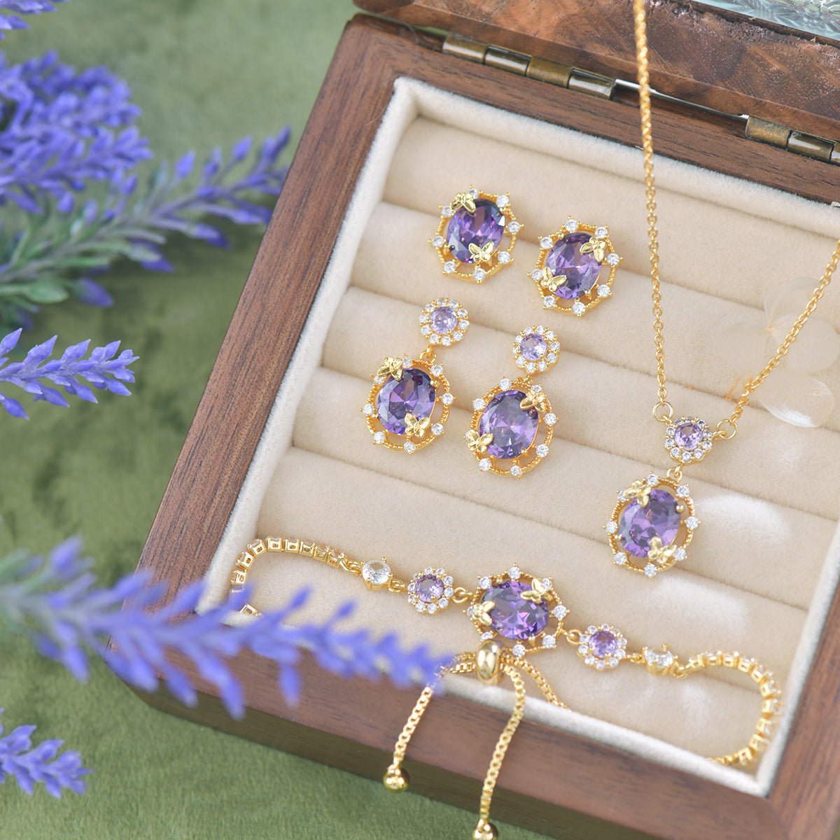 Lilac Butterfly Drop Earrings