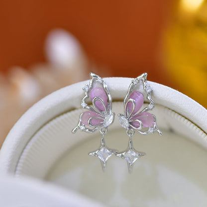 Lilac Butterfly Earrings