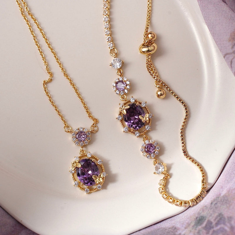 Lilac Butterfly Necklace