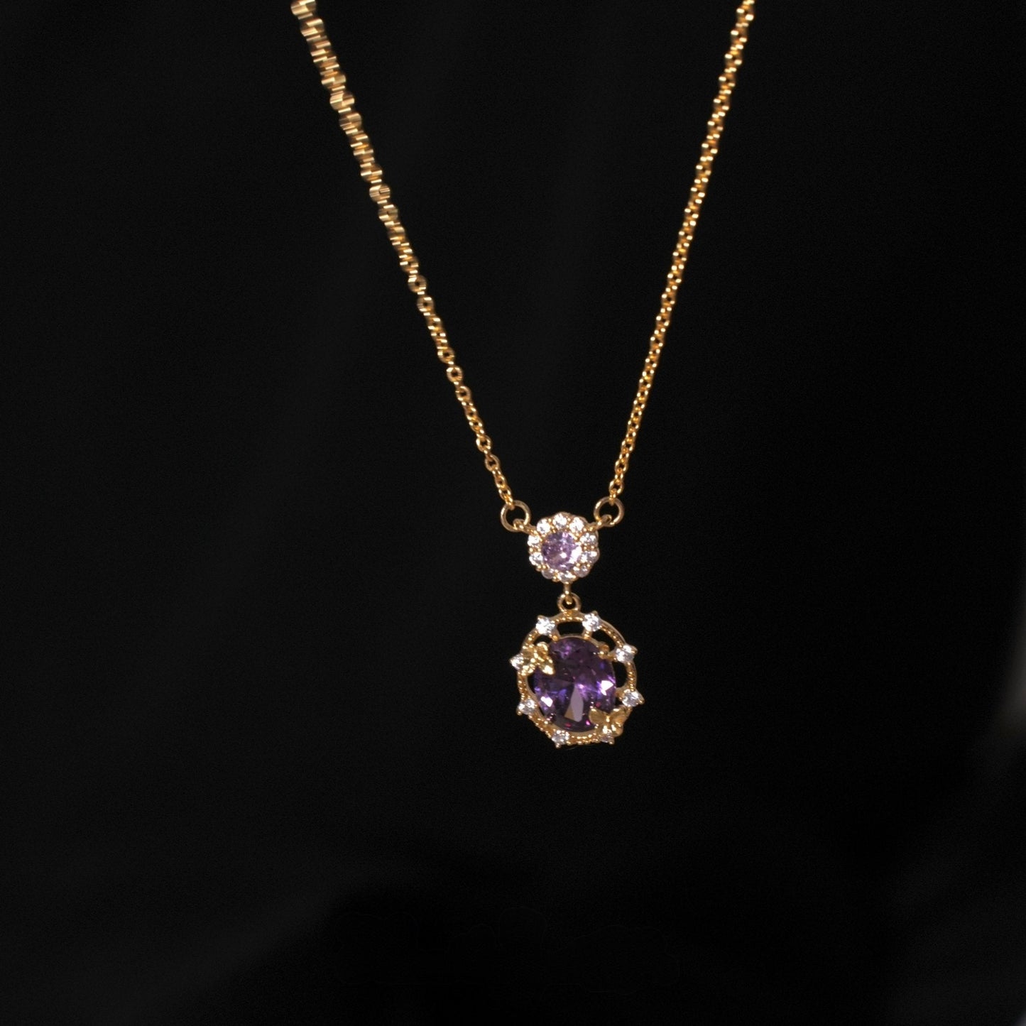 Lilac Butterfly Necklace