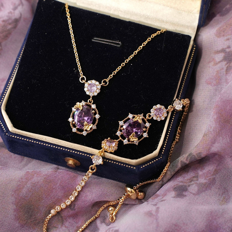 Lilac Butterfly Necklace