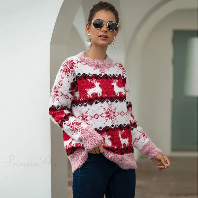 Loose Knitwear Warm Thicken Couples Matching Christmas Christmas Sweater