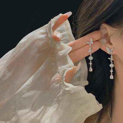 Lunaria Butterfly Drop Earrings