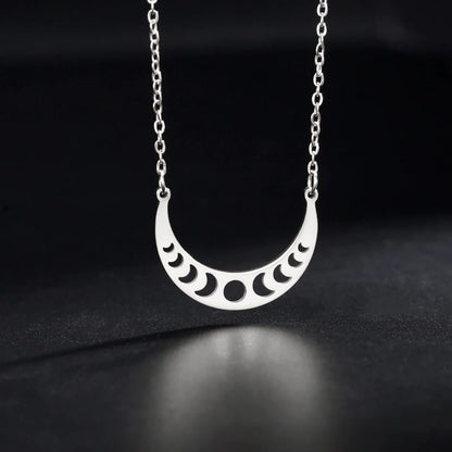 Lunar Phases Crescent Moon Necklace