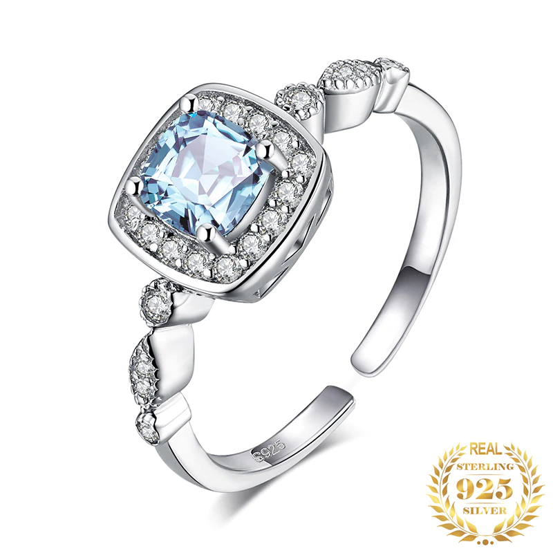 Majestic Blue Topaz Silver Ring