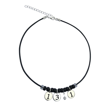 Dragonweave Half Marathon Necklace Silver Plated 13.1 Black Leather Handmade Marathon Necklace