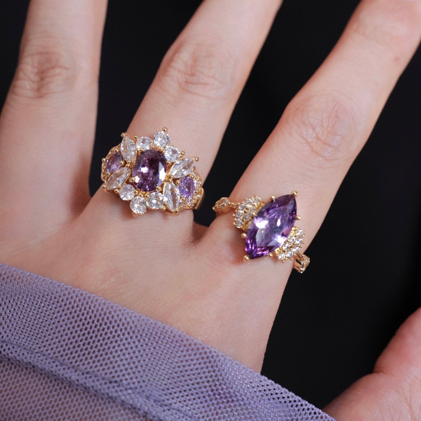 Marquise Amethyst Ring