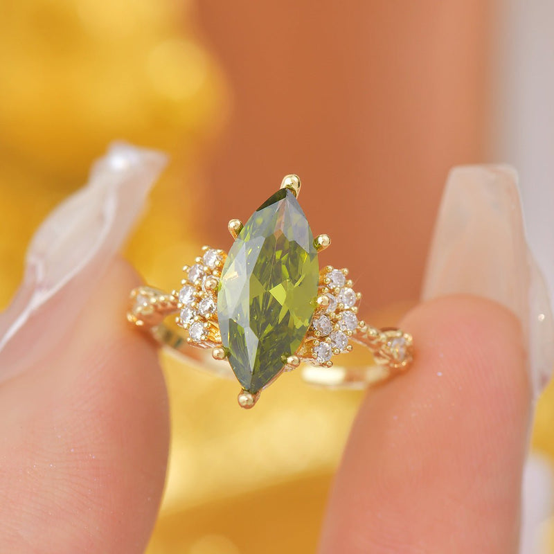 Marquise Peridot Ring