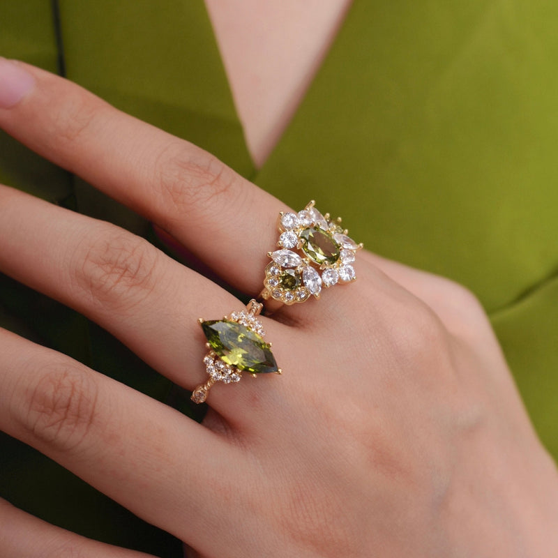 Marquise Peridot Ring