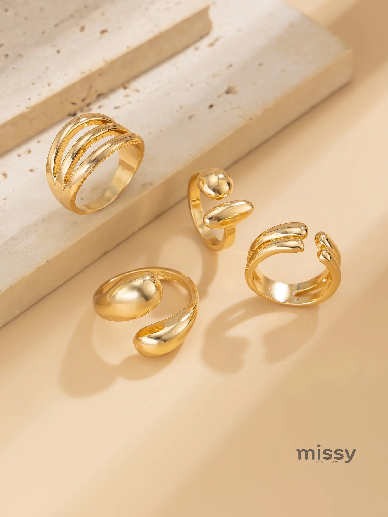 Ashlynn Geometric Ring Set