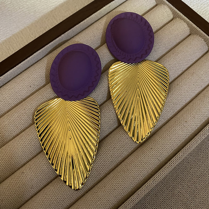 Auri Gilded Leaf Drop Earrings